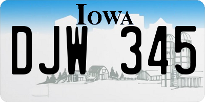 IA license plate DJW345