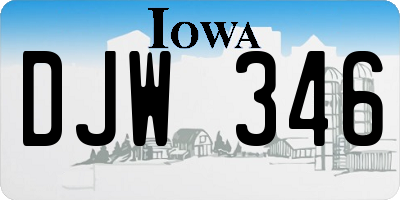 IA license plate DJW346