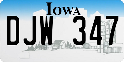 IA license plate DJW347