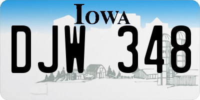 IA license plate DJW348