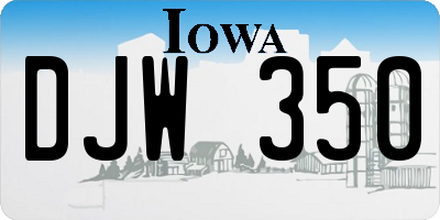 IA license plate DJW350