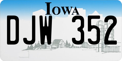 IA license plate DJW352