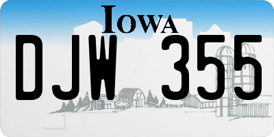 IA license plate DJW355