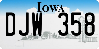IA license plate DJW358