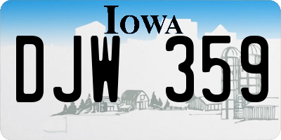 IA license plate DJW359