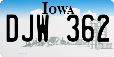 IA license plate DJW362