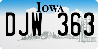 IA license plate DJW363