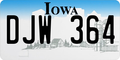 IA license plate DJW364