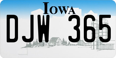 IA license plate DJW365