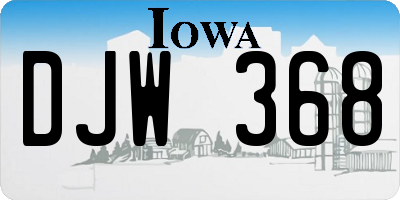 IA license plate DJW368