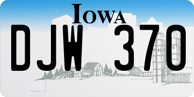 IA license plate DJW370