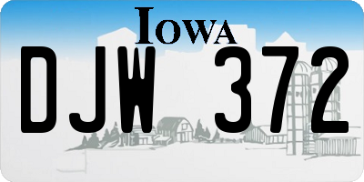 IA license plate DJW372