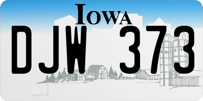 IA license plate DJW373