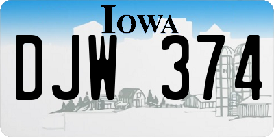 IA license plate DJW374