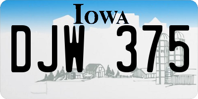 IA license plate DJW375