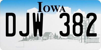 IA license plate DJW382