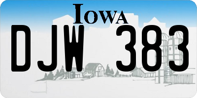 IA license plate DJW383