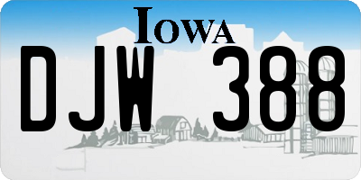 IA license plate DJW388