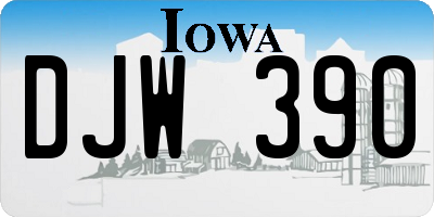 IA license plate DJW390