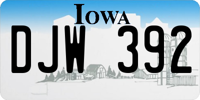 IA license plate DJW392