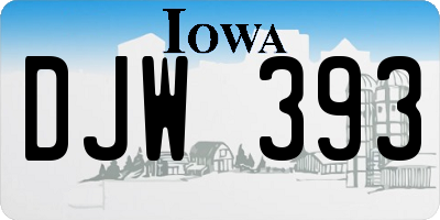 IA license plate DJW393