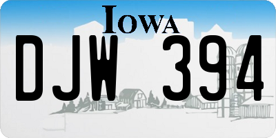 IA license plate DJW394