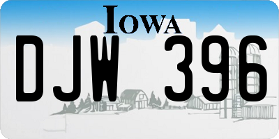 IA license plate DJW396