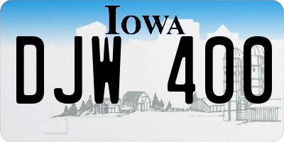 IA license plate DJW400