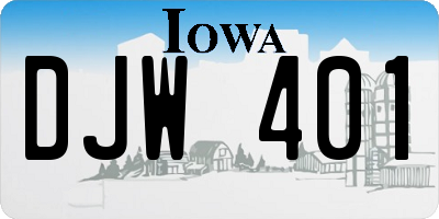 IA license plate DJW401