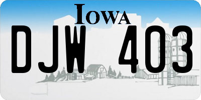 IA license plate DJW403