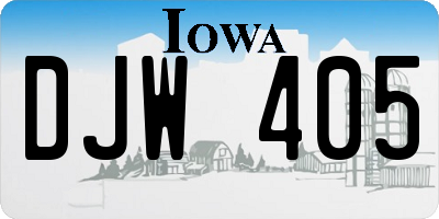 IA license plate DJW405