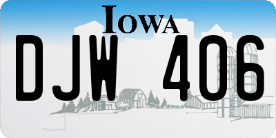 IA license plate DJW406