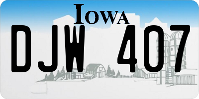IA license plate DJW407