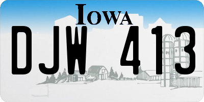 IA license plate DJW413