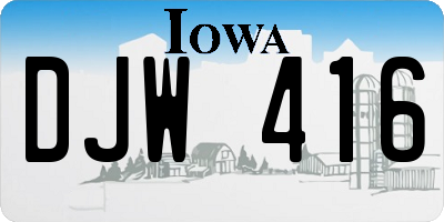 IA license plate DJW416