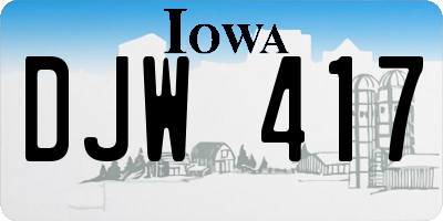 IA license plate DJW417