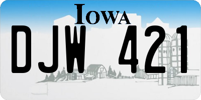 IA license plate DJW421