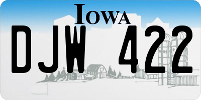 IA license plate DJW422