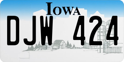 IA license plate DJW424