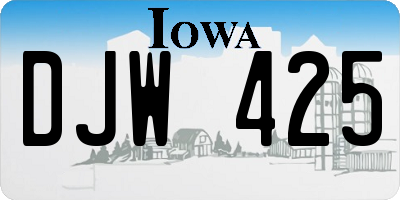 IA license plate DJW425
