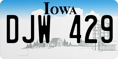 IA license plate DJW429