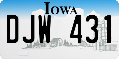 IA license plate DJW431
