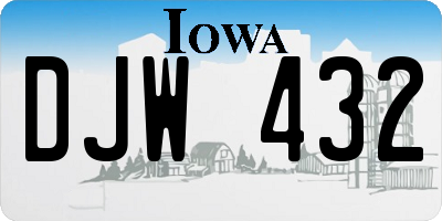 IA license plate DJW432