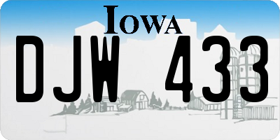 IA license plate DJW433