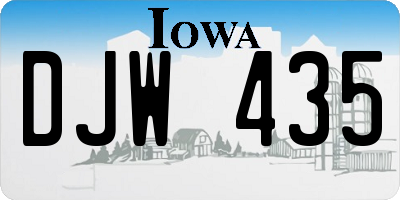 IA license plate DJW435