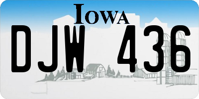 IA license plate DJW436