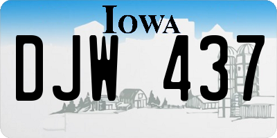 IA license plate DJW437