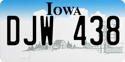 IA license plate DJW438