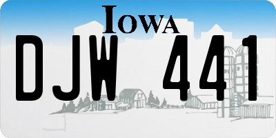 IA license plate DJW441