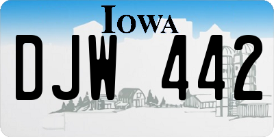 IA license plate DJW442